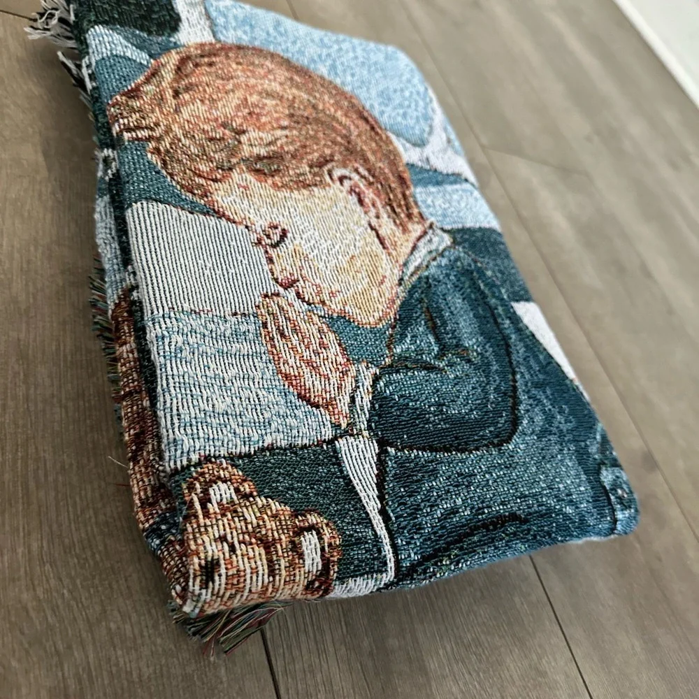 Children's Bedtime Prayer Throw Blanket Now I Lay Me Down to Sleep Boy Tapestry